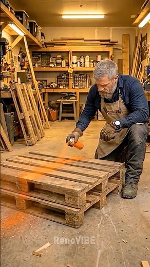 Diy Workshop Table Made From Pallets 🤔 #DIY #Wood