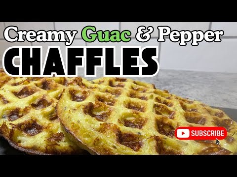 Creamy Guacamole Mascarpone & Pepper Chaffles: Keto Savory Waffles! (Low-Carb & Delicious!) 🥑🧀