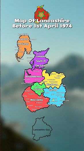 Map Of Lancashire Before 1st April 1974 | #mapping #fyp #shorts #europe #england #lancashire