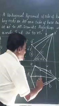 How to project a Pentagonal Pyramid/ Engineering Drawing