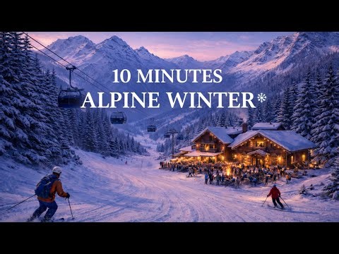 10 Minutes Alpine Winter Sounds ❄️ Ski Resort Ambience