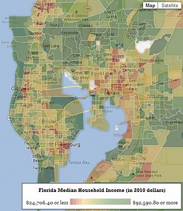 MAP: median income for every Tampa neighborhood