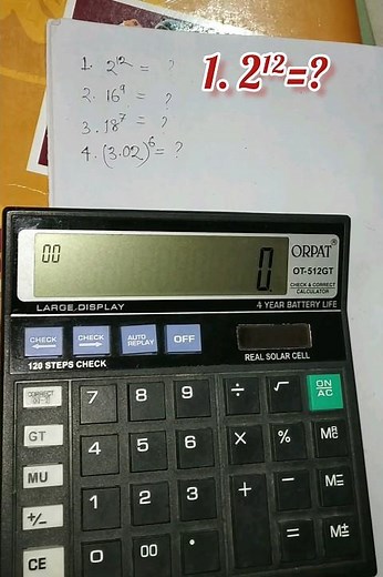 How to calculate 2¹² Power value using a Basic Calculator. #calculator #casio #mathematics #bones