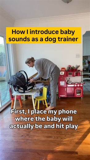 Dominika Knossalla-Pado |Certified Dog Trainer on Instagram: "Comment - Babysounds (one word!) - and I’ll send you a link to the FREE library of newborn sounds recorded by moms from the Dog Meeets Baby community + link to the dolls we like, and our top-rated pre-baby courses. ______⁠ I worked with a lovely family with a two week newborn. The reasons why they booked a private session? 💩Their dog was terrified of baby’s wet poop sounds. It is so important to introduce various newborn sounds, like