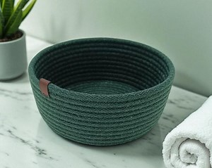 Cotton Rope Basket, Oval Cotton Storage Baskets, Round Coiled Rope Square Basket, Handmade Coiled Rope Basket, Round Rope Organizer - Etsy