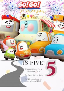 Go! Go! Cory Carson Birthday Invitation: Customizable Canva Template (digital) - Etsy