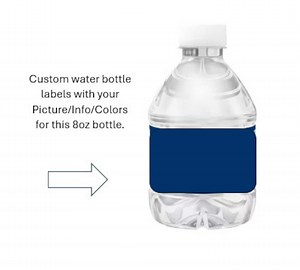 8oz. Water Photo/logo Bottle Labels - Custom Designed - Printed/shipped - Etsy