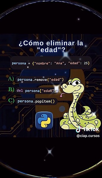 De el diccionario como eliminar la edad?😑🤨🫣 #challenge #programacion #pythonbasico #guess