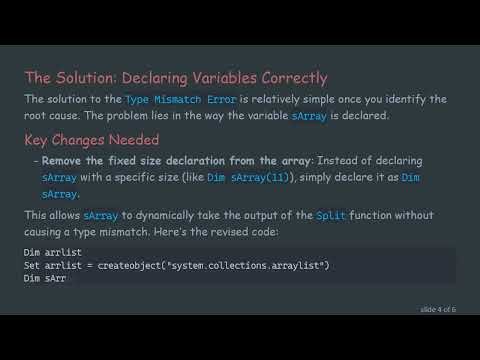 Resolving Type Mismatch Error in VBScript When Splitting Array List Items