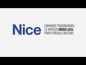 Comment programmer le moteur NICE WINGO 4024 pour portails battant