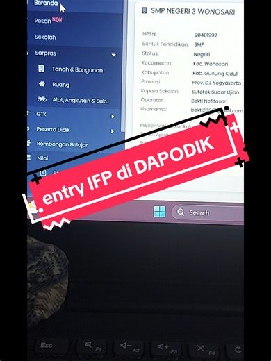 sebelum cut off. IFP, Bracet dan laptop bantuan pemerintah di entry di dapodik ya : 1. bagian sarpras 2. alat 3. pilih ruangan dimana di letakkan IFP dan Bracet 4. isi tabel dan simpan 5. klik smart tv kemudian periodik 2025/2026 di isi laik : 1 6. simpan dan jangan lupa sinkron #operatorsekolah #ifp #dapodik #entryifp #pppkparuhwaktu