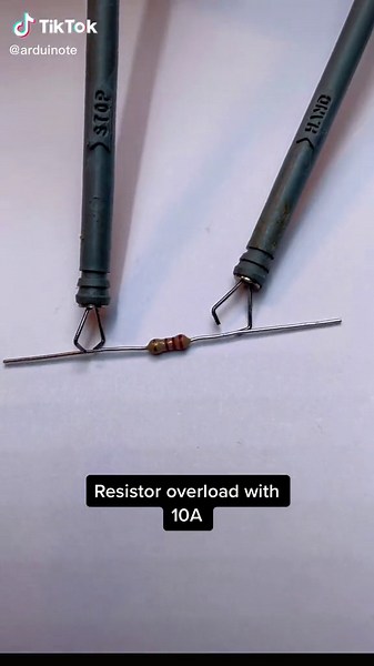 This is what happens when you overload a resistor #arduino #electronics #electrician #foryou