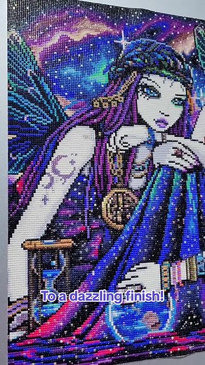 Make shimmering scenes like this and more with our diamond art kits! 💎 No experience is needed and everything is included 💜 #diamondspainting #diamondart #diycraft