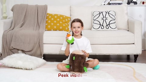 5Pcs Bulk Bird Stuffed Animal Set, Tree House Plush with 3 Small Bird Plushies(Robin, Hummingbird, Northern Cardinal) & 1 Egg, Magnetic Stuffed Tree Toys for Kids,Birders