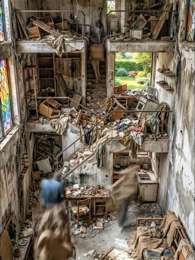 Abandoned house 🏚️ Rainbow-painted transformation 🌈🏡 #abandonedhouse #rainbowhouse #beforeafter #houserenovation #fyp