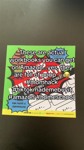These are actual workbooks you can get on Amazon…yes, they are full of poop #momhack #tiktokmademebuyit #amazon #homeschool #school #kidtiktok #math #multiplication #funny #lol #l4l #f4f #learning #lovethis #homeschooling