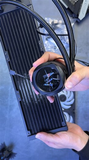 Give your build a 360 makeover with the AORUS WATERFORCE II 360 AIO cooler! Enjoy whisper-quiet operation and maximum airflow thanks to the new ARGB fan design. Painless setup with Fan EZ-Chain and the 330-degree rotatable LCD screen. #GIGABYTE #AORUS #cpucooler #AIO #watercooler #watercooled #gaming #gamingsetup #gamingpc #gaminglife #aorusgaming #gamingposts #gaminggear | AORUS