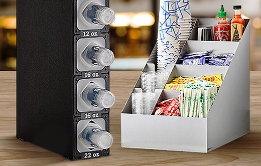 Cup Dispensers and Lid Organizers