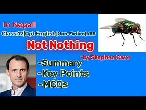 Not Nothing by Stephen Cave || MCQs || Class 12 || Opt English || NEB || Royal Zenith