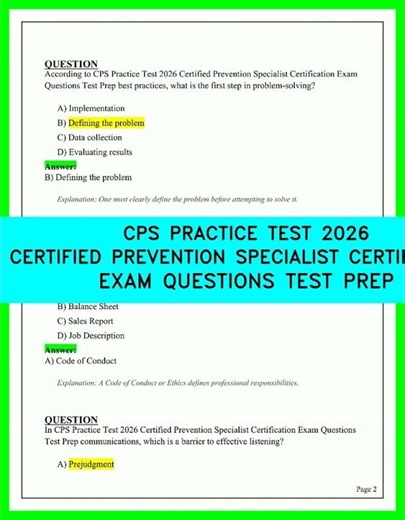 CPS Practice Test 2026 Certified Prevention Specialist Exam Questions Test Prep Guide 2026 Edition