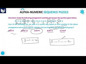 Alpha Numeric Sequence Puzzle | Reasoning | Part- 01 | Bharath Kumar