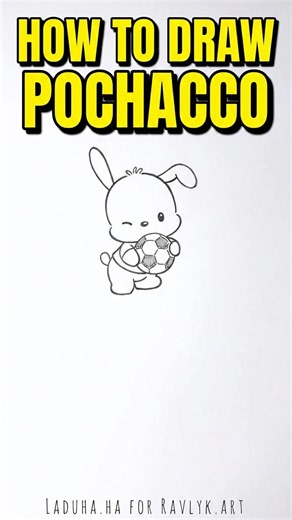 🐶 Pochacco from Sanrio Studio 🌟💛 Kawaii Character Art 🎀 #shorts #drawing #RavlykArt