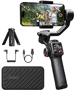 hohem iSteady M6 Gimbal Stabilizer for Smartphone, 2023 Upgrade 3-Axis Phone Gimbal for iPhone 14 Pro Max & Android, 360°Infinite Rotation, OLED Display for Video Recording