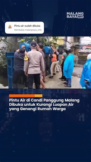 MALANG RAYA INFO - MEDIA on Instagram: "Menanggapi laporan masyarakat, dinas terkait bergerak cepat membuka pintu air di kawasan Jalan Candi Panggung, Lowokwaru, Kota Malang pada Senin siang (9/2/26) agar genangan banjir di rumah warga dapat segera surut. . . 🎥 X/hajirendra_ms"