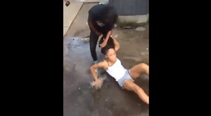 Chick Tries To Drown Her Opponent In A Dirty Puddle During A Fight! (Rewind Clip)