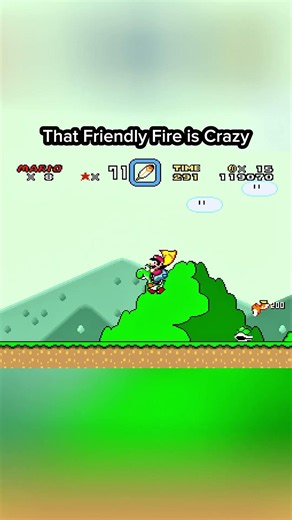 Friendly fire is crazy 😱 #mario #nintendo #retrogaming