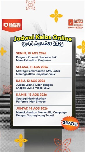 Kelas Online Gratis untuk Penjual Shopee!