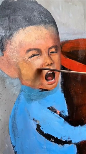 Wait for the end... the tree is REAL! 🌳✨#art #painting