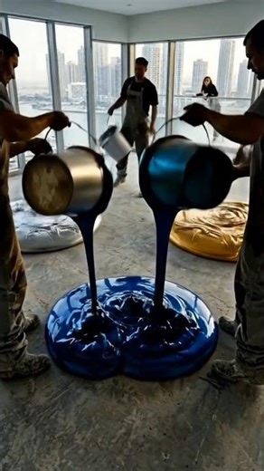 Você pisaria nesse chão?😳 Piso epóxi azul SURREAL | Would You Walk on This Floor