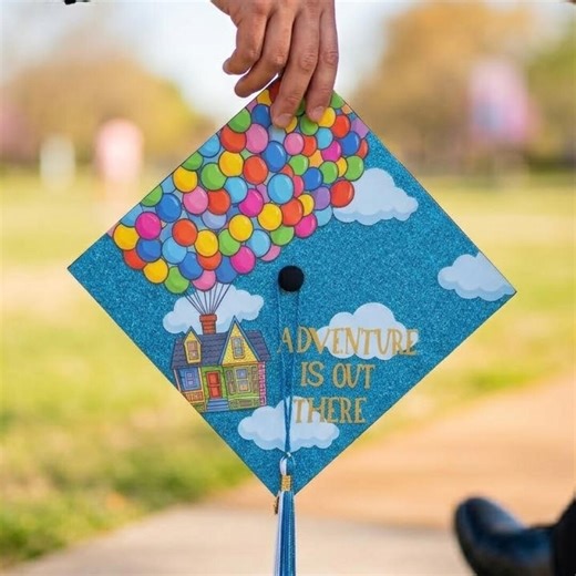 Up Movie Graduation Cap Topper, Adventure Begins Grad Cap Decor, Disney Inspired Graduation Topper, Class of 2026