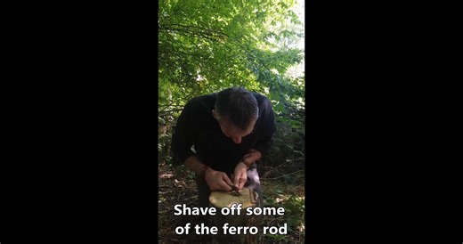 Igniting fatwood with a ferro rod | Jack Raven Bushcraft