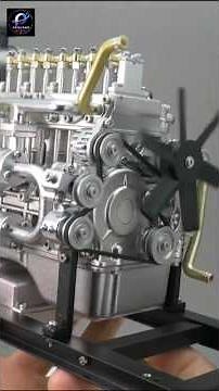 Building a Mini 4-Cylinder Diesel Engine 🔥 Full Assembly & First Test Run!#shorts#automobile#racing