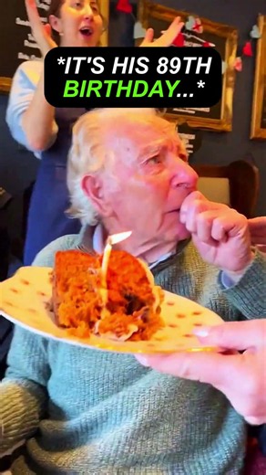 Grandpa gets a surprise birthday cake ❤️