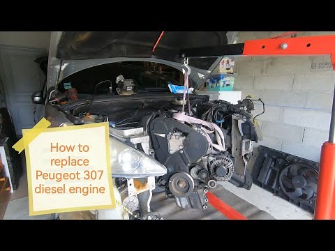 Remplacement moteur Peugeot 307 2L hdi 90 cv / How to replace Peugeot 307 diesel engine