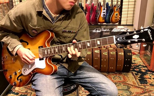 Epiphone Riviera半空心吉他音色演示&试听，国内首测？