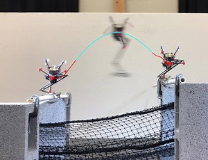 Monopedal robot branch-to-branch leaping and landing inspired by squirrel balance control