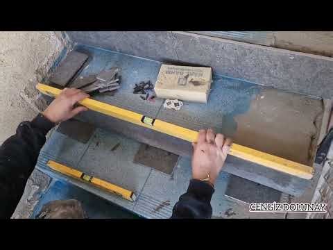 Marble Laying Stairs Process