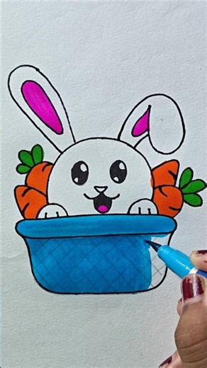 Cartoon Rabbit Drawing 🐰 #shorts #art #drawing