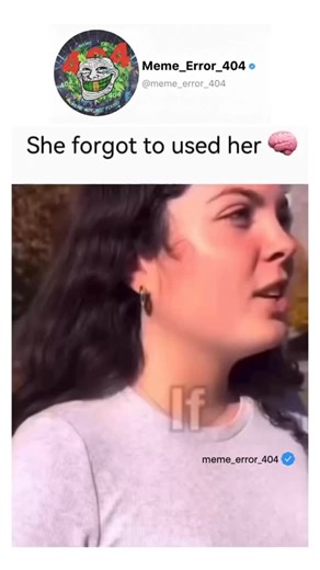 MEME_ERROR_404 on Instagram: "The video, captioned "She forgot to used her 🧠", shows a young woman asking a misleading trivia question: "If humans can only hold their breath for 10 minutes, then how was Louis Armstrong able to become the first man on the Moon?" The second half of the clip provides the visual punchline, featuring a picture of the famous jazz musician, Louis Armstrong (Satchmo), superimposed on the moon, complete with a dramatic musical score and an audio clip of his distinct voi