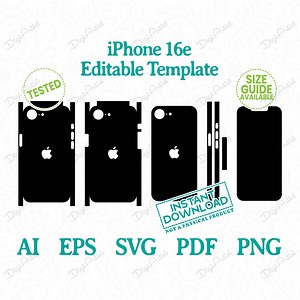 IPhone 16e Template by Digiartist Store, Apple iPhone 16e Skin Editable Template in Instant Digital Download, DS364 - Etsy