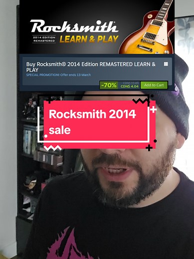Rocksmith 2014 is on sale on steam right now for $3, DLC packs also on sale for cheap #guitar #guitartok #rocksmith #clonehero #guitarhero #fortnitefestival #guitarra #metal #rock #music #guitarlessons