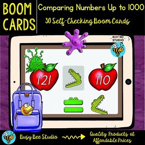 COMPARING 3 DIGIT NUMBERS TO 1000 BOOM CARDS GREATER THAN LESS THAN EQUAL TO