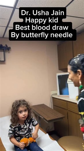 DrUsha Jain | Happy kid, no pain blood draw by small butterfly needle.#drushajain#Happy #pain#BloodDraw #Kid | Instagram