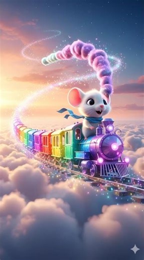 Rainbow Mouse Train Ride 🌈🐭✨ | 3D Fantasy Adventure