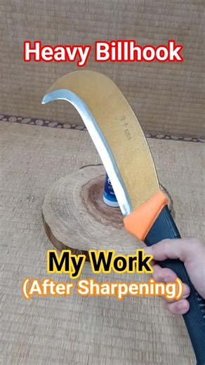 Insane Sharpness! Heavy Billhook Before & After Sharpening 磨刀前後-重型草格 #knifesharpening #billhook #磨刀