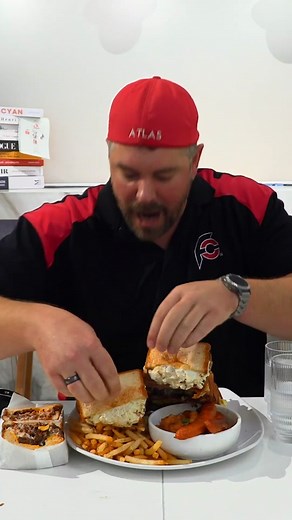 I’m trying to beat Breakfast Grill’s Brunch Sandwich Challenge in just 30 minutes! There are 8 sandwiches with mac & cheese and fries! Do you think I can win? #foodchallenge #randysantel #fyp #manvsfood #challenge #fypシ #breakfast
